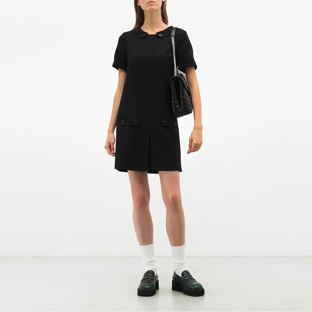 Burberry Black Wool Dress Peter Pan Collar - Picture 4 of 12
